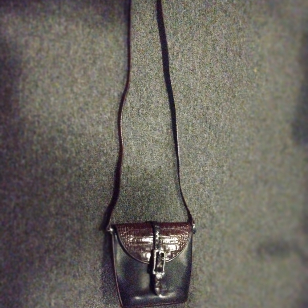 Brighton Black & Brown Crocodile Crossbody bag
